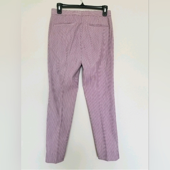 Etro Women's Striped Straight-Leg Capri Pants, Lilac/White Cotton/Spandex Sz 38 - Picture 3 of 16